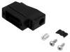 Carcasa D-Sub 90 grade CONEC pentru conectori 9-pin si HD 15-pin, inchidere cu rasucire, plastic, neagra