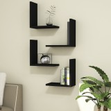 Set 4 bucati raft de perete Broby S negru [en.casa] HausGarden Leisure