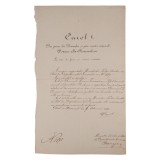 Decret de eliberare din funcție, semnat olograf de domnitorul Carol I, 1866