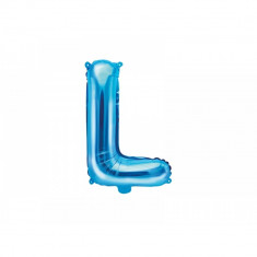 Balon folie metalizata litera L, albastru, 35cm foto