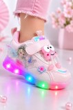 Cumpara ieftin Pantofi sport cu luminite, Model FairyLand, Piele ecologica, Fete, Roz (Marime