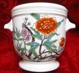 JARDINIERA DIN PORTELAN DE PARIS FRANTA CU DECOR FLORAL
