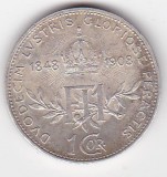 AUSTRIA UNGARIA 1 Corona Coroana Francis Joseph I Comemorativa 1908