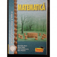 MATEMATICA - MANUAL PT CLASA A VIII A - CORNELIU SAVU