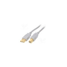 Cablu USB A mufa, USB B mufa, USB 2.0, lungime 1m, gri, BQ CABLE - CAB-USBAB/1G