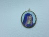 MEDALION FECIOARA MARIA PORTELAN PICTAT MANUAL de colectie AUSTRO UNGARIA UNIC, Icoana