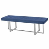 Banchetă DKD Home Decor Albastru Poliester Oțel (150 x 45 x 45 cm)