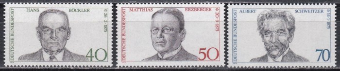 Germania 1975 - Aniversari centenare - Personalitati, MNH