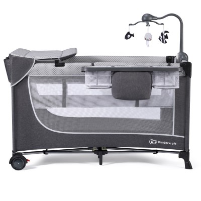 PATUT DE CALATORIE KINDERKRAFT LEODY, CU ACCESORII, GREY foto