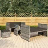 Set mobilier de gradina cu perne, 5 piese, gri, poliratan GartenMobel Dekor, vidaXL