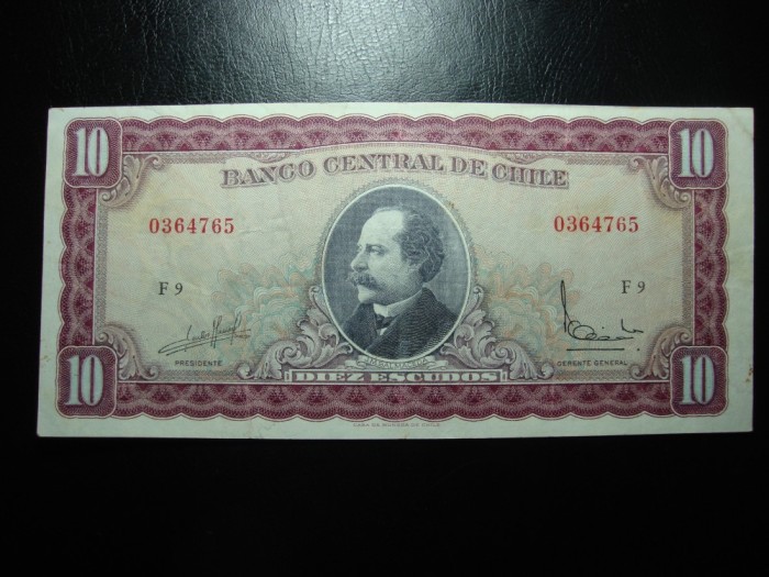 CHILE 10 ESCUDOS 1962 SUPERBA