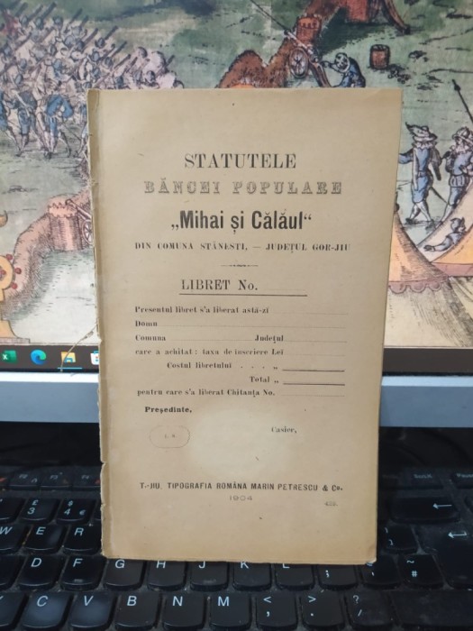 Statutele Băncei Populare Mihai și Călăul din comuna Stănești județul Gorj, T&acirc;rgu Jiu 1904, 013