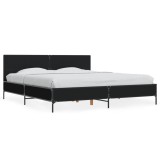 Cumpara ieftin Cadru de pat negru 180x200 cm din lemn prelucrat si metal