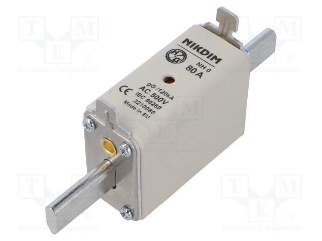 Siguranţă industrială 80A 500V AC gG NH0 NIKDIM LTD