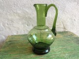 Arta / Vintage / Design - Vaza verde model deosebit tip carafa realizata manual mijlocul sec XX !