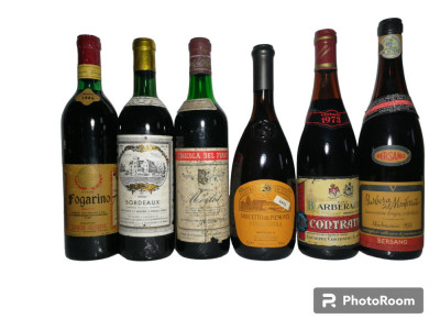 LOT 9 - 6 STICLE DE VIN ROȘU - RECOLTARE 1964/66/69/72/73/76 foto