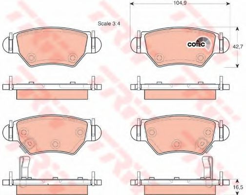 Set placute frana,frana disc OPEL ASTRA G Combi (F35) (1998 - 2009) TRW GDB1471