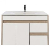 Mobilier de baie Luna 80 inferior cu lavoar, stejar Sonoma-alb