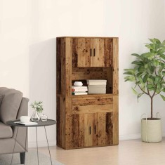 vidaXL Highboard cu sertar Lemn vechi 80 x 33 x 150 cm Lemn compozit 3334340