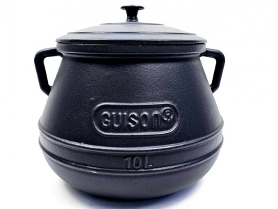Oala din fonta, turnata, emailata cu capac, 10 litri, gatit profesional, Guison, GRC91510 foto
