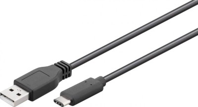 Cablu USB 2.0 tata la USB Type C tata 3m 3A negru Goobay foto