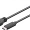 Cablu USB 2.0 tata la USB Type C tata 3m 3A negru Goobay