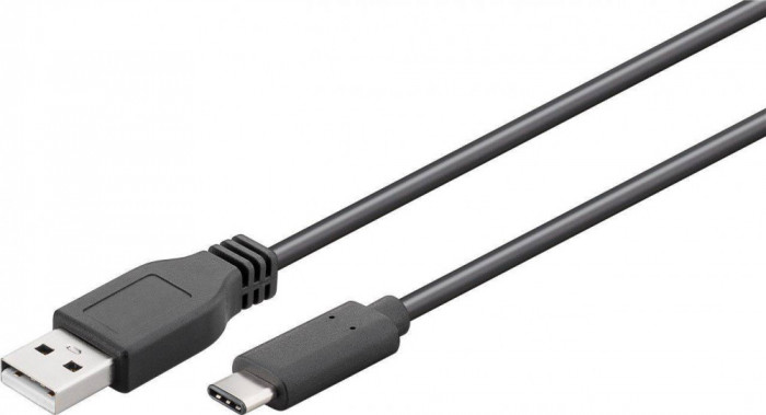 Cablu USB 2.0 tata la USB Type C tata 3m 3A negru Goobay