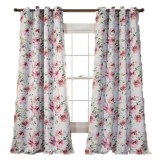 Draperie Blackout Model floral, cu inele, 100% poliester, h 260 x l 140 cm