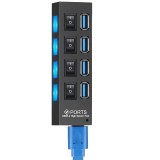 Cumpara ieftin Hub USB 3.0 cu 4 porturi si alimentare