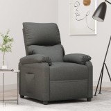VidaXL Fotoliu rabatabil, gri &icirc;nchis, material textil