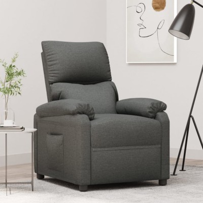 vidaXL Fotoliu rabatabil, gri &amp;icirc;nchis, material textil 344904 foto