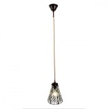 Cumpara ieftin Lustra din fier maro si sticla Tiffany, 25W, 15x115 cm