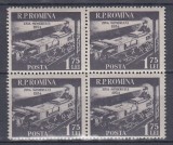 ROMANIA 1954 LP 365 ZIUA MINERULUI BLOC DE 4 TIMBRE MNH
