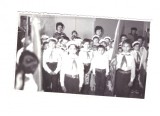 Foto Serbare pioniereasca, 1988, fara identificare, Alb-Negru, Romania de la 1950, Sarbatori