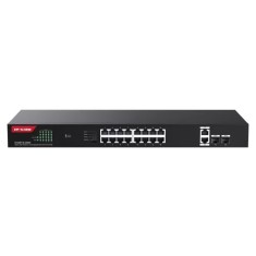 Switch 16 porturi Gigabit PoE, 2 x RJ45 Gigabit Uplink, 2 x SFP Gigabit, 1U - IP-COM G1120P-16-250W