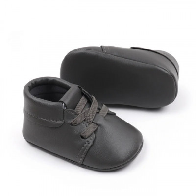 Pantofiori gri pentru baietei - Stan (Marime Disponibila: 3-6 luni (Marimea 18 foto