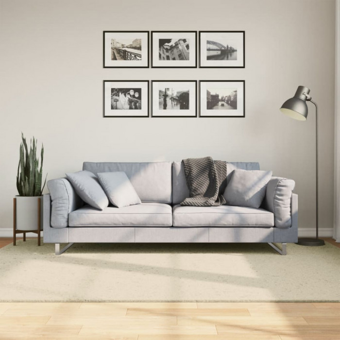 Covor HUARTE, fir scurt, moale și lavabil, crem, 160x230 cm