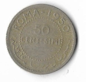 Moneda 50 centesimi 1950 - Somalia, 3,8 g argint foto