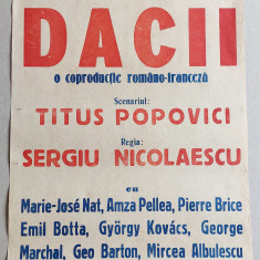 Dacii - Afis Romaniafilm coproductie româno-franceză 1966, cinema Epoca de Aur
