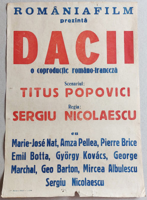 Dacii - Afis Romaniafilm coproductie rom&amp;acirc;no-franceză 1966, cinema Epoca de Aur foto