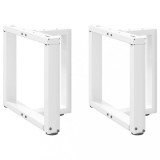 VidaXL Picioare pentru măsuță de cafea &icirc;n formă de T, 2 buc., alb, 50x25x(42-43) cm, oțel