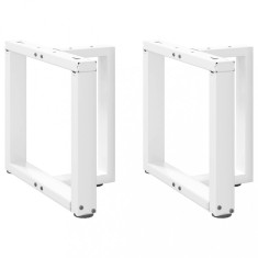 vidaXL Picioare pentru măsuță de cafea &icirc;n formă de T, 2 buc., alb, 50x25x(42-43) cm, oțel