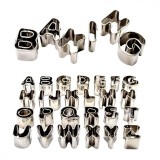 Set 26 forme decupatoare pentru biscuiti, litere metalice,abecedar,3 cm