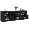 VidaXL Servantă cu lumini LED, negru, 202x37x67 cm