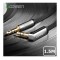 Cablu audio Premium de 3.5mm ultra plat unghi 90 grade-Lungime 1.5 Metri-Culoare Negru
