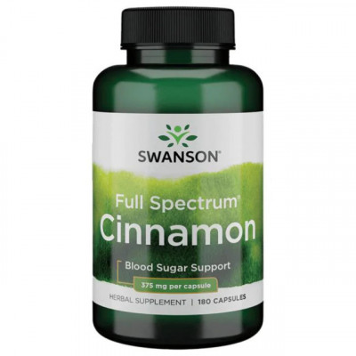 Full Spectrum Cinnamon - Scortisoara 375 miligrame 180 capsule Swanson foto