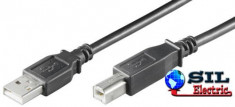 Cablu USB 2.0 A tata - B tata 5m Goobay foto