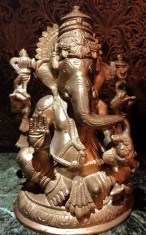 Sculptura din bronz masiv de dimensiuni mari Ganesha