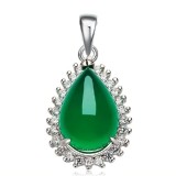 Cumpara ieftin Pandantiv argint 925, JW1291, model elegant cu piatra verde, placat cu rodiu
