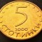 Moneda 5 STOTINKI - BULGARIA, anul 2000 *cod 1829 = UNC